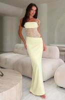 Vestido de mujer 2025 nuevo color sólido encaje halter lazo cuerda sin cintura vestidos sexy - details 5