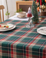 Mantel de Mesa de Cuadros a Cuadros con Borla Cubierta de Mesa sin Arrugas Lavable para Navidad, Fiestas y Año Nuevo - details 20