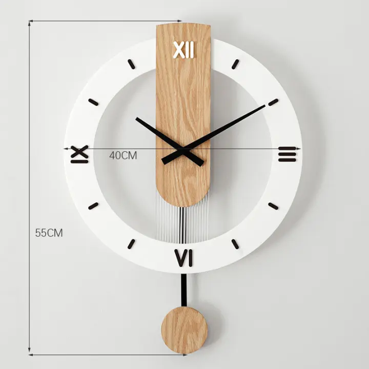 Reloj de Pared de Madera, Moderno, Silencioso, Decoración Grande para Cocina, Hogar, Sala de Estar y Dormitorio - 1