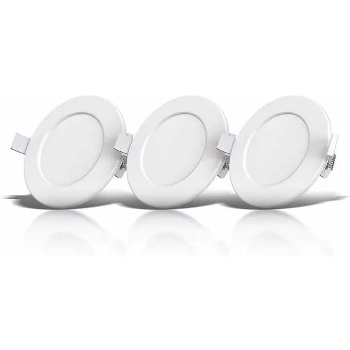 Juego de 3 focos empotrables especiales para baños IP44, a prueba de salpicaduras, ultraplos - 1