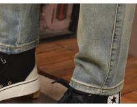 Jeans Retro Azules Lavados Estilo Hip Hop con Diseño de Bolsillos Adelgazados Moda para Hombres - details 16