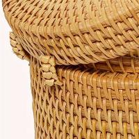 Caja de pañuelos de ratán con tapa, cubierta de papel higiénico, soportes decorativos de mimbre con tapa para almacenamiento, Rollo individual y pañuelos, 2 piezas - details 5