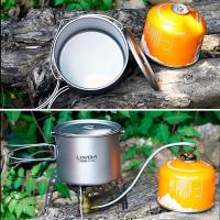 Lixada - maceta colgante portátil de titanio ultraligera, 900 ml/1600 ml, con asa plegable con tapa, utilizada para acampar al aire libre, hacer senderismo, - details 51