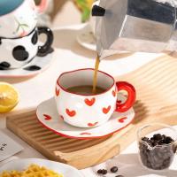 Taza de Cerámica Estilo Coreano Hecha a Mano 300ML Taza de Café Desayuno con Diseño de Flor Pintada a Mano Ideal para Desayuno, Leche de Mañana, Té de la Tarde - details 4