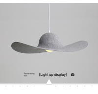 TOMAX Lámpara de araña de fieltro con sombrero de paja italiano de diseñador nórdico: lámpara colgante moderna para restaurante, dormitorio minimalista y accesorio de ventana boutique con (garantía de 1 año) - details 13