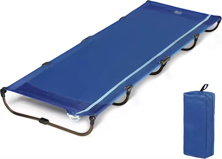 Cama Plegable Compacta Acampada Cama de Camping Jardin Portátil Ultraligera Fuerte Resistente, Capacidad de 120kg - 1