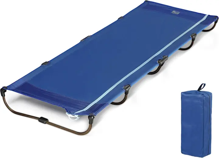 Cama Plegable Compacta Acampada Cama de Camping Jardin Portátil Ultraligera Fuerte Resistente, Capacidad de 120kg - 1