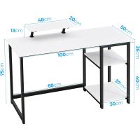 Estantes de Almacenamiento Reversibles, Mesa de Oficina para Ahorro de Espacio y, Mesa de Estudio Pequeña para Montaje Sencillo,Blanco - details 2