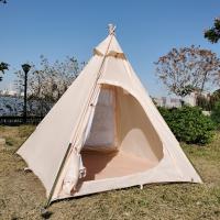 Tienda de campaña piramidal tipo tipi de lona 300D para exteriores, para acampar, para adultos, estilo indio, para 2~3 personas - details 4