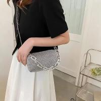 Bolso tipo cubo con diamantes de imitación de versión completa, bolso con bola de cadena brillante, mini bolso cruzado para mujer - details 7