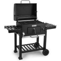 Barbacoa Portátil de Carbón Rodantes, Bandejas Laterales, Sistema de Ventilación y Depósito de Ceniza Parrilla de Acero de 57x42cm Tamaño 116,5x13,1x56cm - details 0