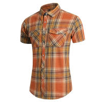 Camisa de Verano de Doble Bolsillo a Rayas Talla Grande Estilo Casual de Negocios para Hombres - details 39