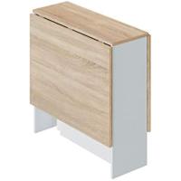 Mesa Auxiliar con Alas Abatibles, Mesa Cocina, Acabado en Color Blanco Artik y Roble Canadian, Modelo Fly, Medidas: 77 cm (Largo) x 31-140 cm (Ancho) x 79 cm (Alto), Abatible - details 0