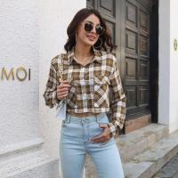 Camisa de Verano Azul a Cuadros Top Elegante para Mujer Moda Joven Novedad 2024 - details 7