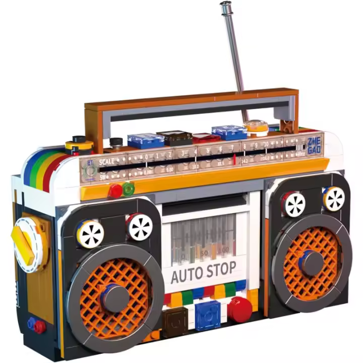 Kits de ladrillos de bloques de construcción de grabadora, juego de juguetes de construcción coleccionables de modelo de radio para niños, regalo creativo para adultos, niños y fanáticos, con 2 figuras (554 piezas) - 1
