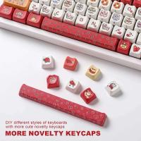 YUNZII New Year MAO Profile Keycap Set, 143 Full Keys Dye Sublimation Custom Red Keycaps for MX Switches nical Keyboards - details 5