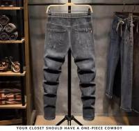 2025 nuevos pantalones vaqueros de cintura elástica para hombres de pierna recta primavera otoño cordón verano delgado suaviza tu silueta pantalones largos - details 8