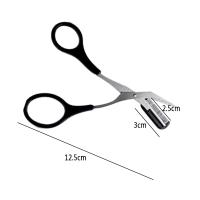 Tijera recortadora de cejas con peine, tijeras de pestañas para mujer y hombre, afeitadora facial de acero inoxidable de seguimiento - details 3