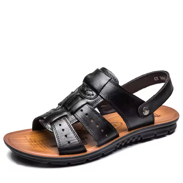 2025Nuevas sandalias de verano para hombres, zapatos deportivos casuales de playa, transpirables, convenientes, versátiles, de dos maneras, simples sandalias para hombres - 1