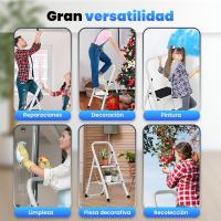 Escalera Plegable de 4 Peldaños Estructura de Acero con Escalera Antideslizante - details 4