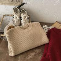 Suéter versátil para otoño e invierno, ajuste holgado para niños y niñas, jersey cálido y grueso de color sólido, suéter para niños, - details 2
