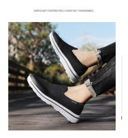 Zapatos de malla tejida con mosca transpirables para hombres, zapatos de tela de suela gruesa de un pedal - details 3