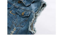 Chaquetas sin mangas de mezclilla de algodón rasgadas para hombre, parabrisas retro, ropa de otoño e invierno - details 3