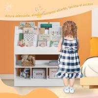 Librería Infantil Blanca Estante de Almacenamiento con 4 Niveles y Compartimentos para Jardín de Infantes y Habitación - details 3