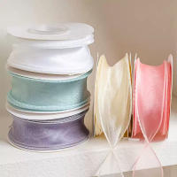 1 rollo de cintas de gasa de cola de pez de 9m, cinta de Organza Multicolor para ramo DIY, envoltura de regalo, Material de decoración para festivales de boda - details 1