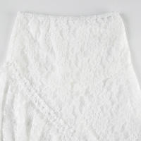 BUNO-Falda de encaje asimétrica transparente de tiro bajo en blanco y negro para mujer, falda de encaje transparente asimétrica larga por debajo de la rodilla, tendencia de verano 2025 - details 7