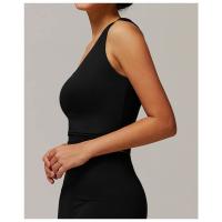 Top de Hombro Corto Deportivo de Moda para Mujeres Ropa Deportiva Elástica con Cuello Redondo - details 1