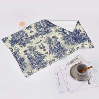Toile De Jouy Toalla Algodón Francés Azul Marino Baño Ducha Deportes Yoga Toallas - details 7