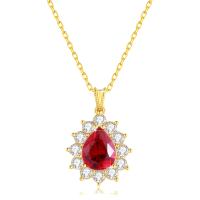 Colgante de Joyería de Oro 18K y Rubí Rojo Corundum Diseño Original para Mujeres - details 4