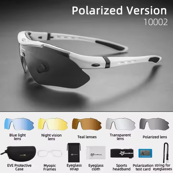 RockBros-Gafas de sol polarizadas de ciclismo, gafas para bicicleta de montaña y carrera, 5 lentes de protección, para hombre - 1