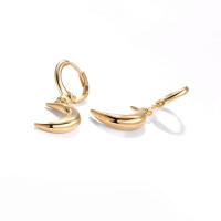 Pendientes de media luna tridimensionales a la moda y populares para mujer, pendientes de moda geométricos Retro simples - details 5