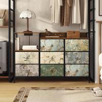 Cajonera para armario, cómoda dormitorio 8 cajones de tela, estantes de madera, cómoda de salón, cajas organizadoras, estructura metálica, estilo industrial - details 26
