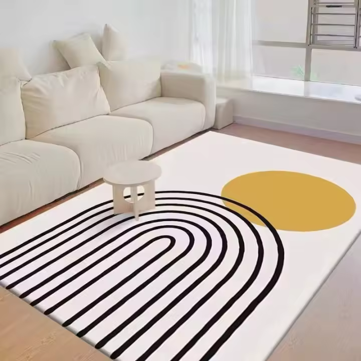 Alfombra de habitación, algodón y lino para sala de estar, imitación gruesa para habitación, dormitorio, alfombra de cocina, lino, dormitorio, - 1