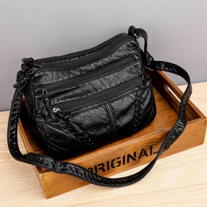 Bolso de mujer para un solo hombro,Estilo retro,Bolsos de cuero suave - 1
