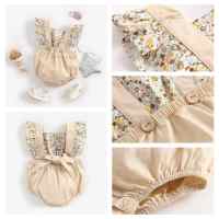 Flores Niña Mono Princesa Verano Bebé Ropa Algodón Recién nacido Mono Para Niña - details 9