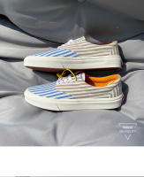 Zapatos de tablero bajos a rayas azul-marrón, talla extra grande para hombre y mujer, los mismos zapatos casuales versátiles. - details 9