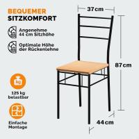 Mesa de Comedor con 4 Sillas Set 5 Pzs. Completo Madera Muebles Cocina Leo 110x68cm Tipo Industrial - details 12