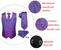 Chaleco S-5xl de 20 colores para hombre, chaleco ajustado de seda lisa, rosa, azul, negro, rojo, morado, blanco y caqui, chaqueta sin mangas Barry Wang - details 42