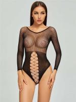 Nueva ropa interior sexy con entrepierna abierta para mujer, cuerpo de calcetín de malla elástica, ropa interior erótica, ropa - details 3