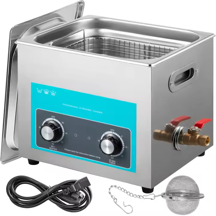 SucceBuy Limpiador ultrasónico de 10L, limpiador de joyas con temporizador de calentador, Control de perilla para joyería, gafas, anillos, dentaduras postizas, instrumentos musicales - 1