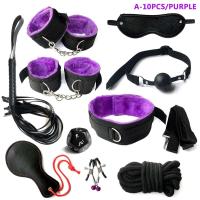 Leten-Kits de Bondage para mujeres, esposas, mordaza, látigo, pinzas para pezones, juguetes eróticos para mujeres, parejas, tienda sexual para adultos, tapón Anal, cola - details 2