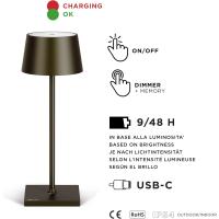 Lámpara LED recargable USB de Mesa Regulable - Larga duración - Luz regulable (Dimmer) con un toque - Casa y restaurante - Protección IP54 - Dorado Oscuro - details 46