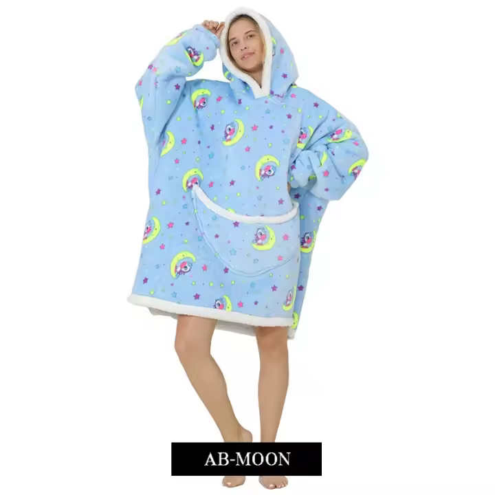 Sudadera con capucha de Sherpa para mujeres, hombres y adolescentes, manta usable de gran tamaño, manta gruesa y cálida, Sudadera con capucha grande - 1