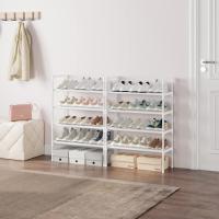 10 Niveles con Diseño Extra Grueso, Organizador de Zapatos para 30 Pares, 56 x 30 x 170 cm para Pasillo, Dormitorio (Blanco) - details 4