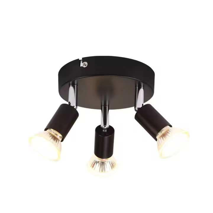 CBJKTX Luz de techo LED GU103 Focos de techo redondos modernos 350 °   Focos de techo para cocina, pasillo, dormitorio, negro - 1