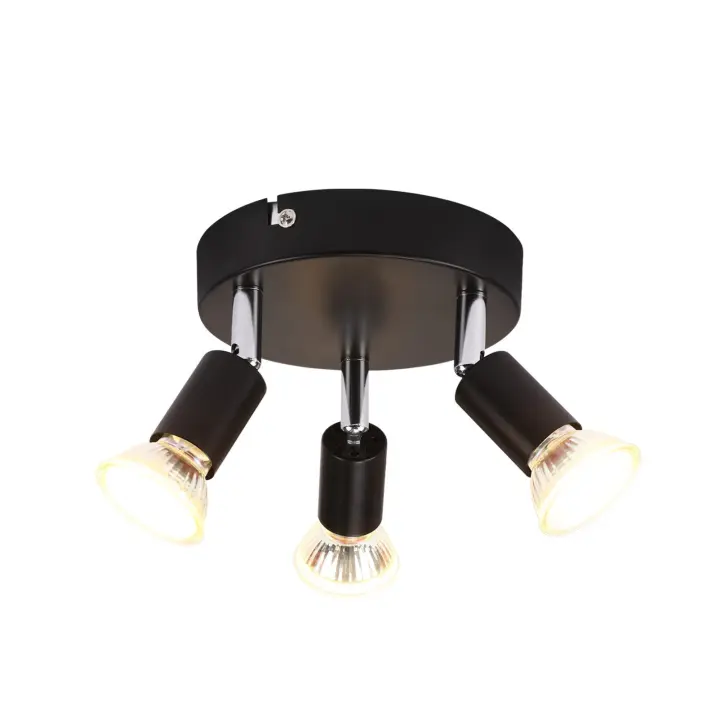 CBJKTX Luz de techo LED GU103 Focos de techo redondos modernos 350 °   Focos de techo para cocina, pasillo, dormitorio, negro - 1